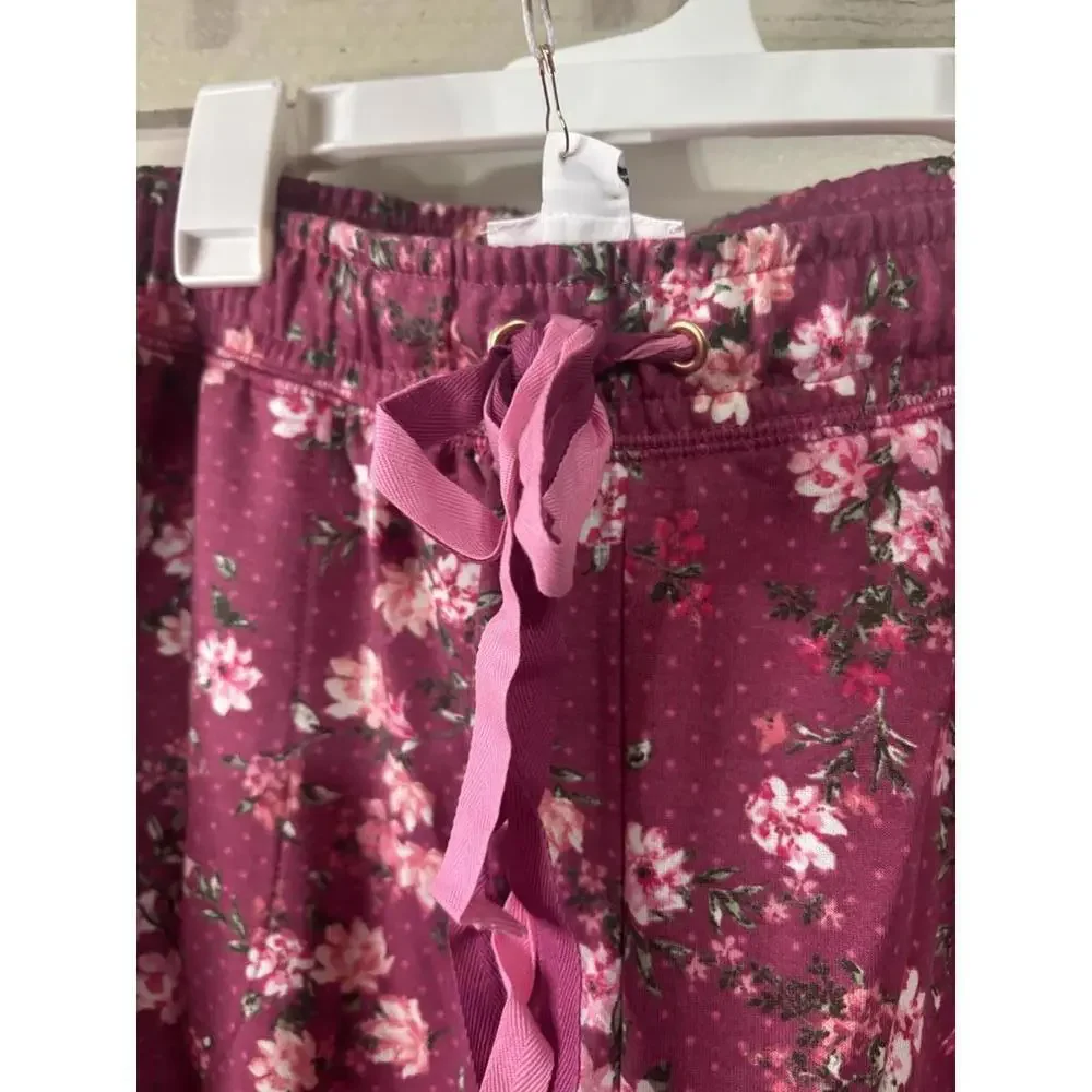 Lacey Chabert Floral Print Lounge Pants with Drawstring - Picture 2 of 6